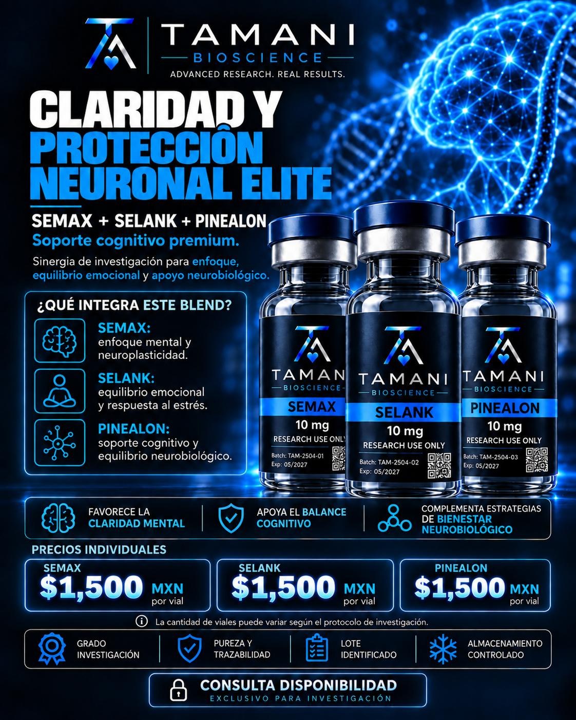 Claridad y Protección Neuronal Elite – Semax + Selank + Pinealon